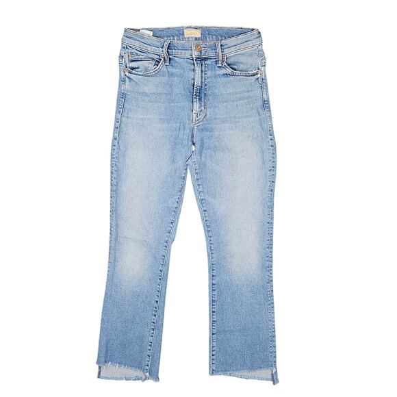 MOTHER WOMEN'S THE INSIDER CROP STEP FRAY BLUE JEANS – SHOOT TO THRILL – SIZE 27